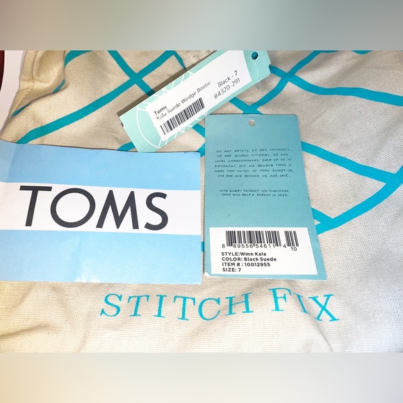 TOMS Kala Wedge Bootie Black Suede - Women's size 7 - Picture 4 of 4